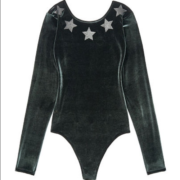 2X HP! NWT Victoria's Secret Glitter Stars Bodysuit - Picture 3 of 4